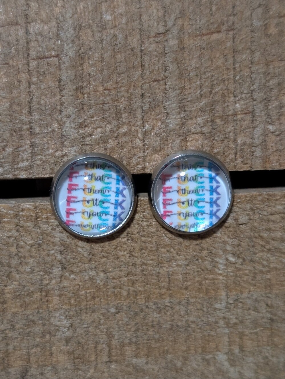 💟 Bad Word Handmade Stud Earrings